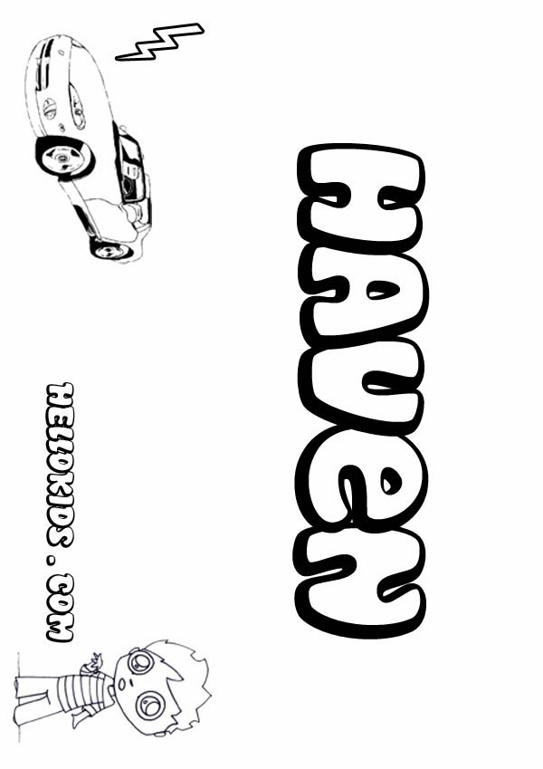 Coloring Pages For Boys Names
 Haven coloring pages Hellokids