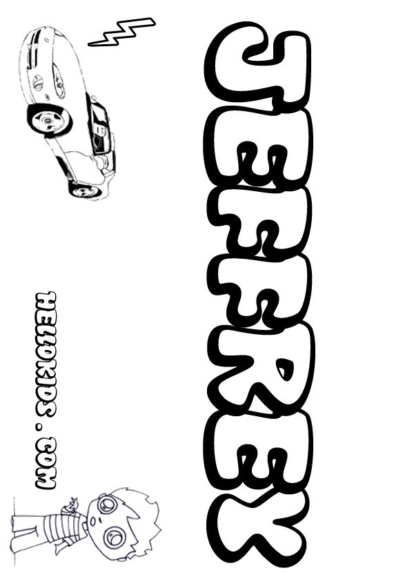 Coloring Pages For Boys Names
 Jeffrey coloring pages Hellokids