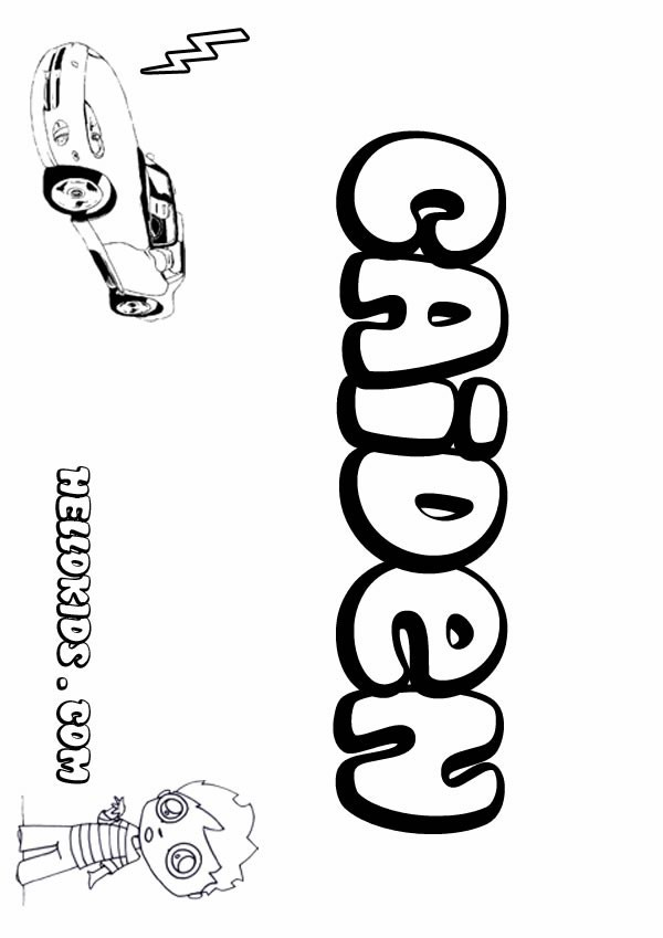Coloring Pages For Boys Names
 kids name coloring pages Caiden boy name to color