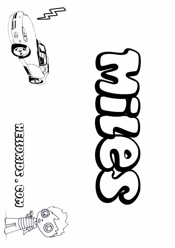 Coloring Pages For Boys Names
 Miles coloring pages Hellokids