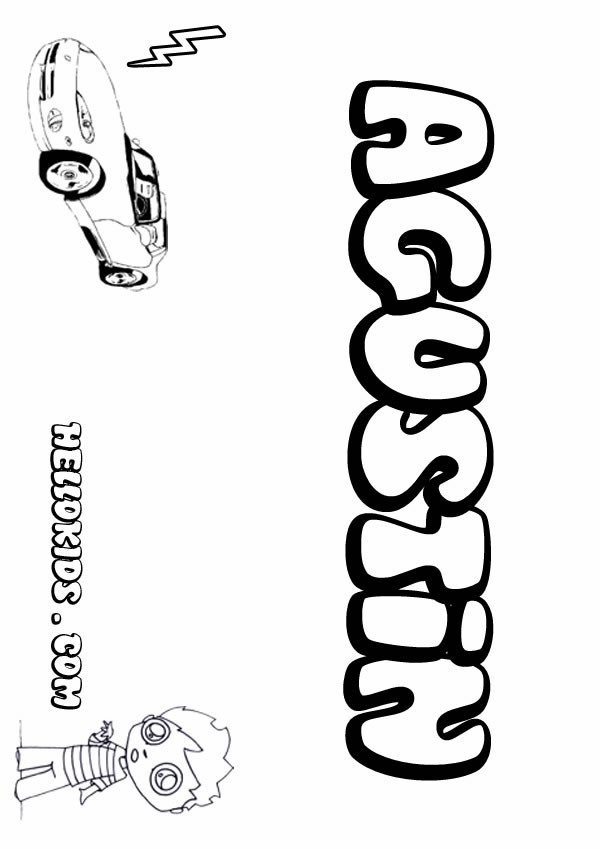 Coloring Pages For Boys Names
 Agustin coloring pages Hellokids