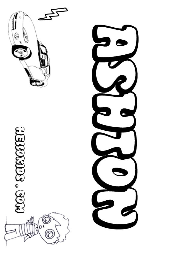 Coloring Pages For Boys Names
 kids name coloring pages Ashton boy name to color