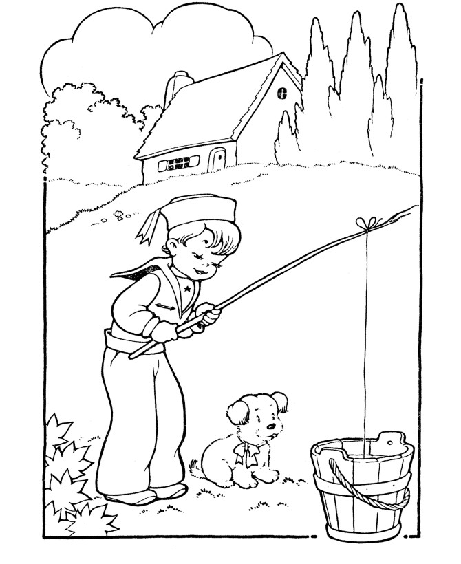 Coloring Pages For Boys Nature
 Fishing Coloring Page AZ Coloring Pages