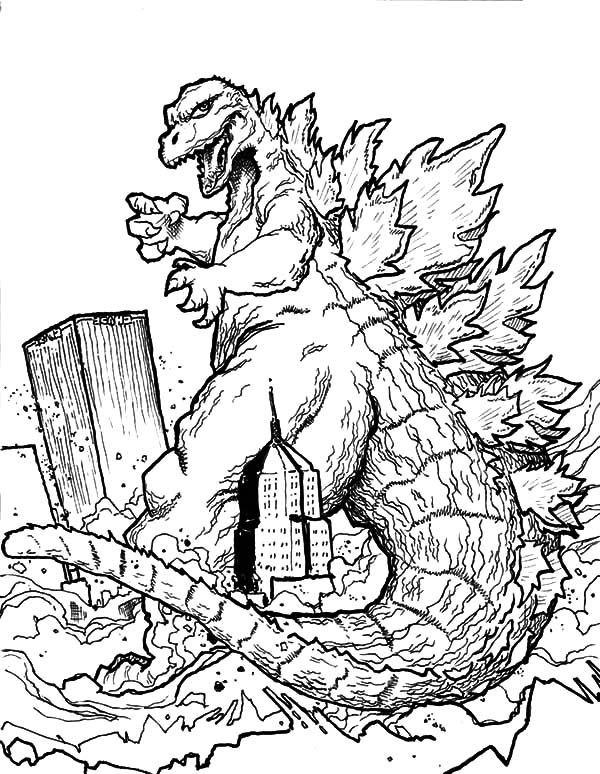 Coloring Pages For Boys Of Godzilla
 Godzila Vs Destroyera Free Coloring Pages