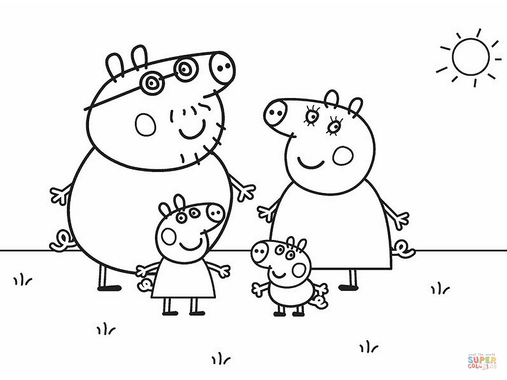 Coloring Pages For Boys Peppa Pig
 Peppa Pig s Family coloring page