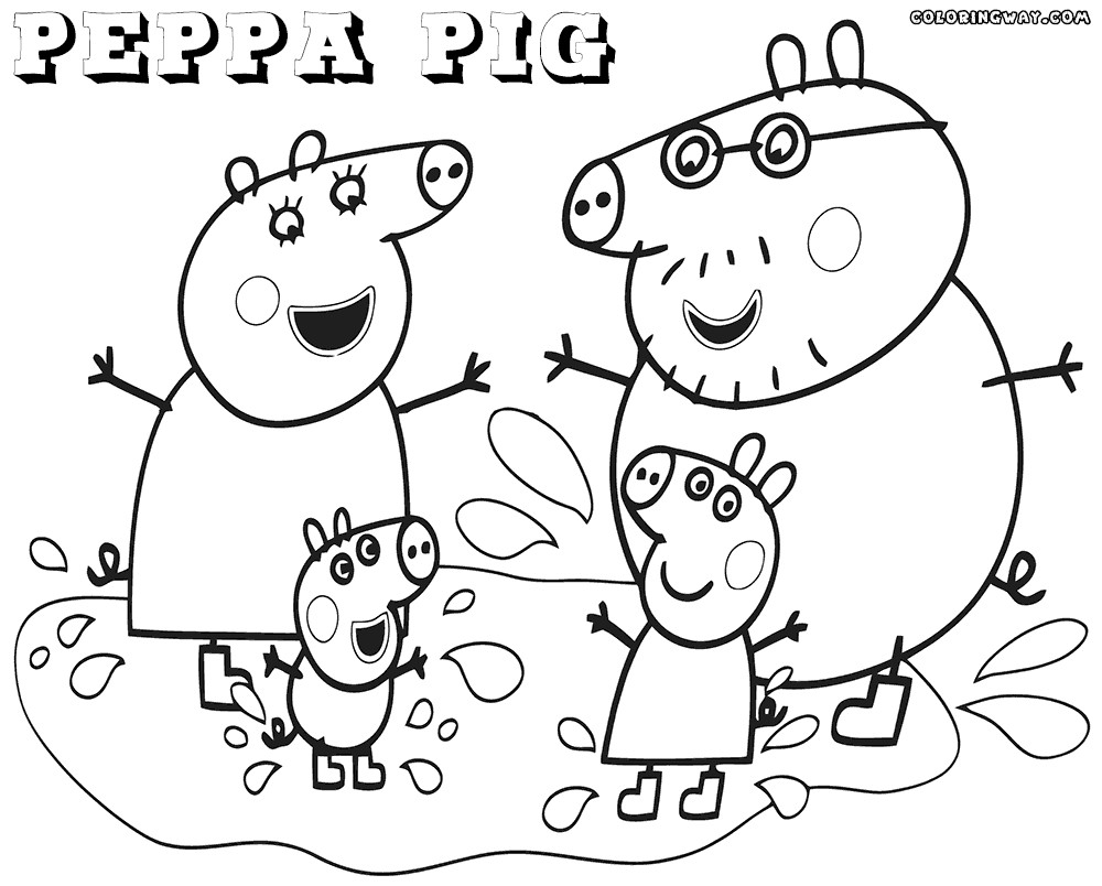 Coloring Pages For Boys Peppa Pig
 Peppa Pig Family Coloring Pages Coloring Home