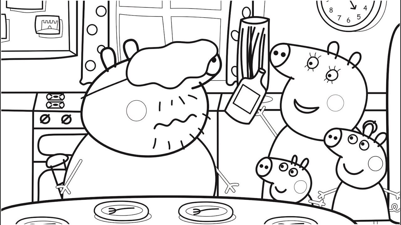 Coloring Pages For Boys Peppa Pig
 Food Coloring Pages with Daddy Pig Peppa Pig Coloring Book