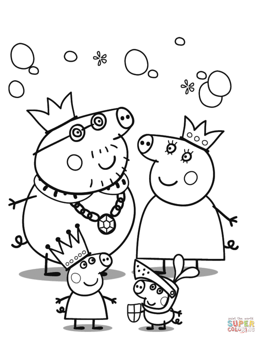 Coloring Pages For Boys Peppa Pig
 Peppa Pig s Royal Family coloring page