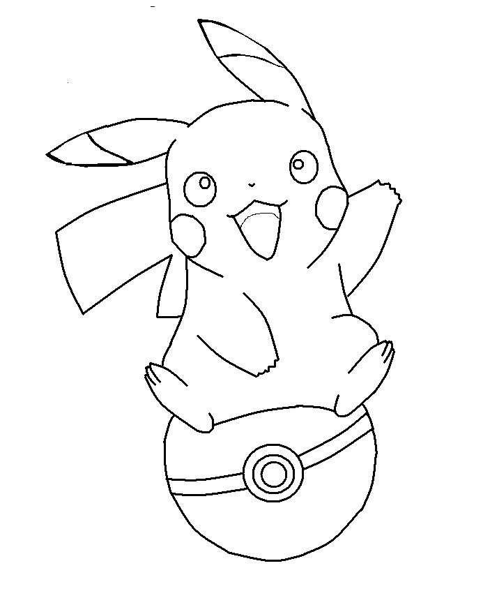 Coloring Pages For Boys Pikachu
 Pikachu on a Pokeball base by Shqandy on DeviantArt