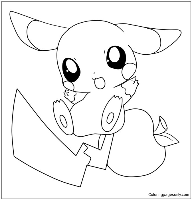 Coloring Pages For Boys Pikachu
 Baby Pikachu Coloring Page Free Coloring Pages line