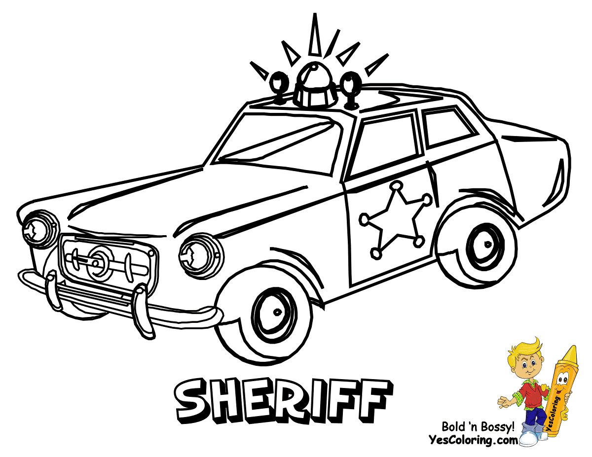 Coloring Pages For Boys Police Car
 Service Transportation Coloring Police Cars