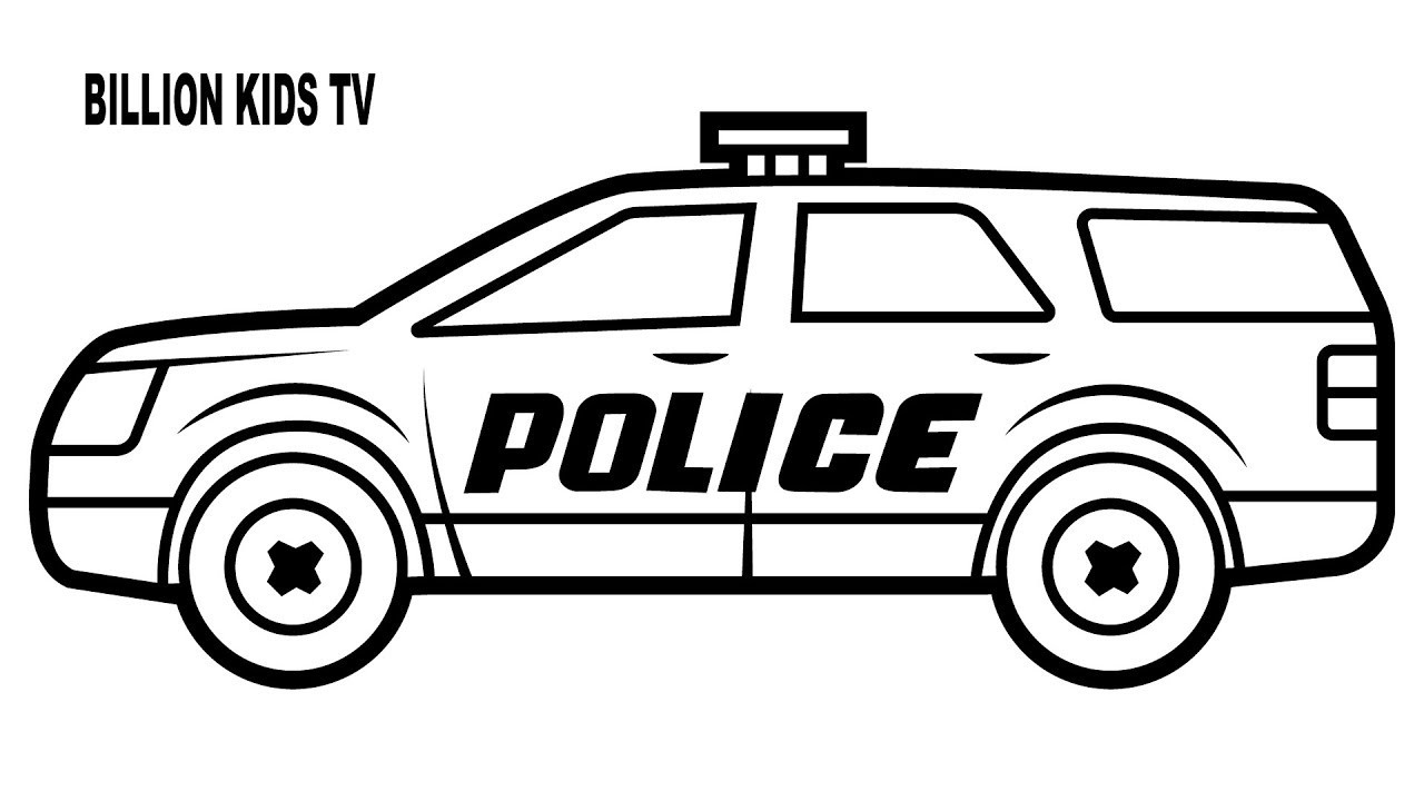 Coloring Pages For Boys Police Car
 How to draw coloring page with police suv car for kids
