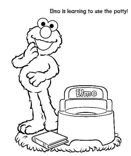 Coloring Pages For Boys Poop
 Elmo Potty Coloring Page