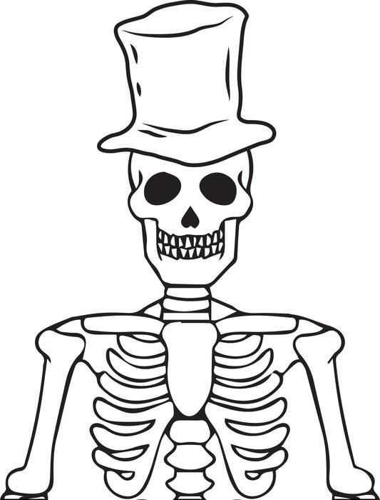 Coloring Pages For Boys Skeletons
 Skeleton Printable Template ClipArt Best
