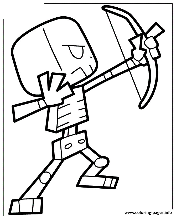 Coloring Pages For Boys Skeletons
 Cartoon Minecraft Skeleton Coloring Pages Printable