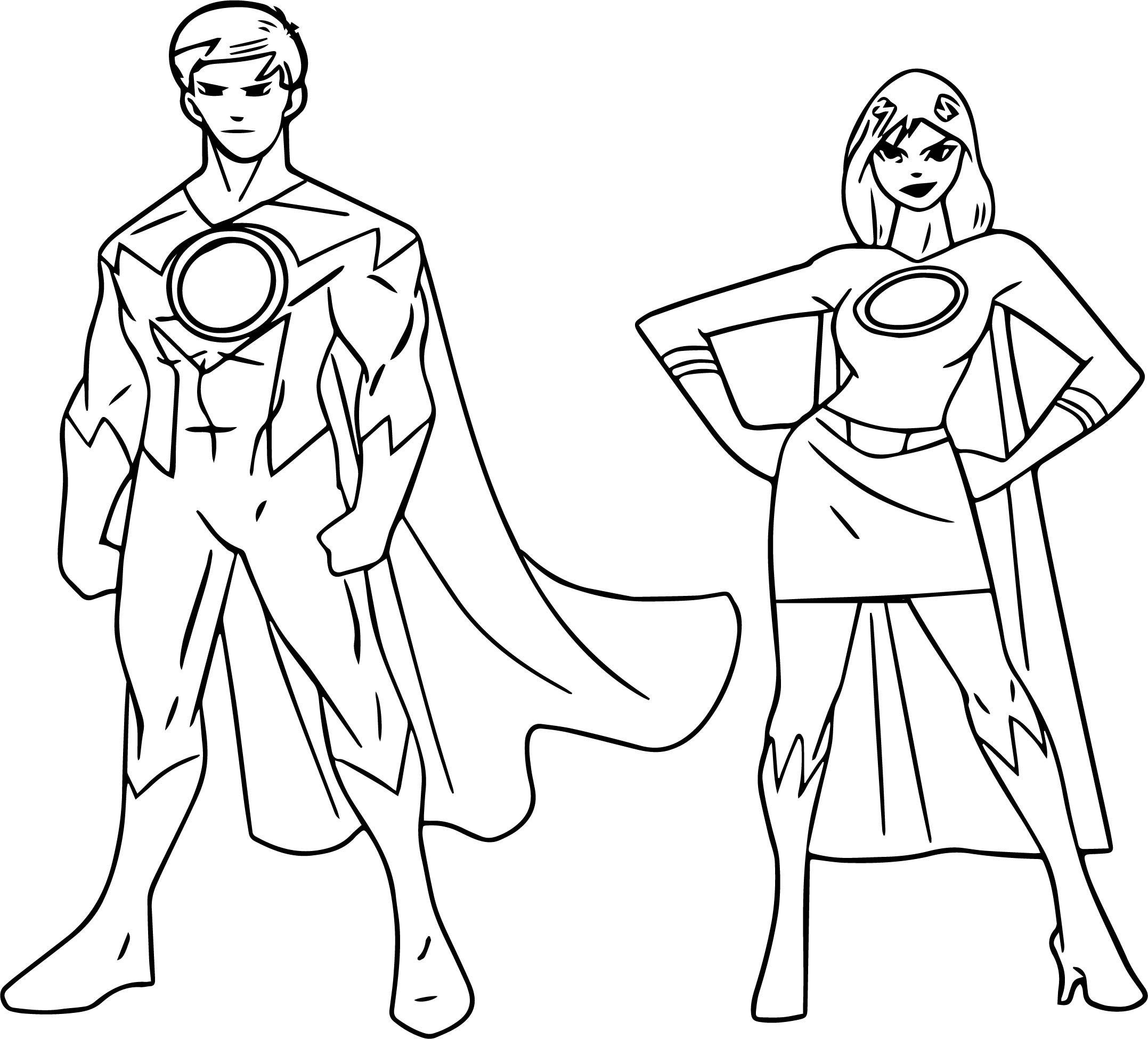 Coloring Pages For Boys Super Heroes
 Powered Superheroes Super Hero Girl Boy Coloring Page