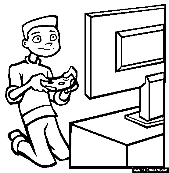 Coloring Pages For Boys Video Games
 boy playing video game coloring pages for kids Coloring