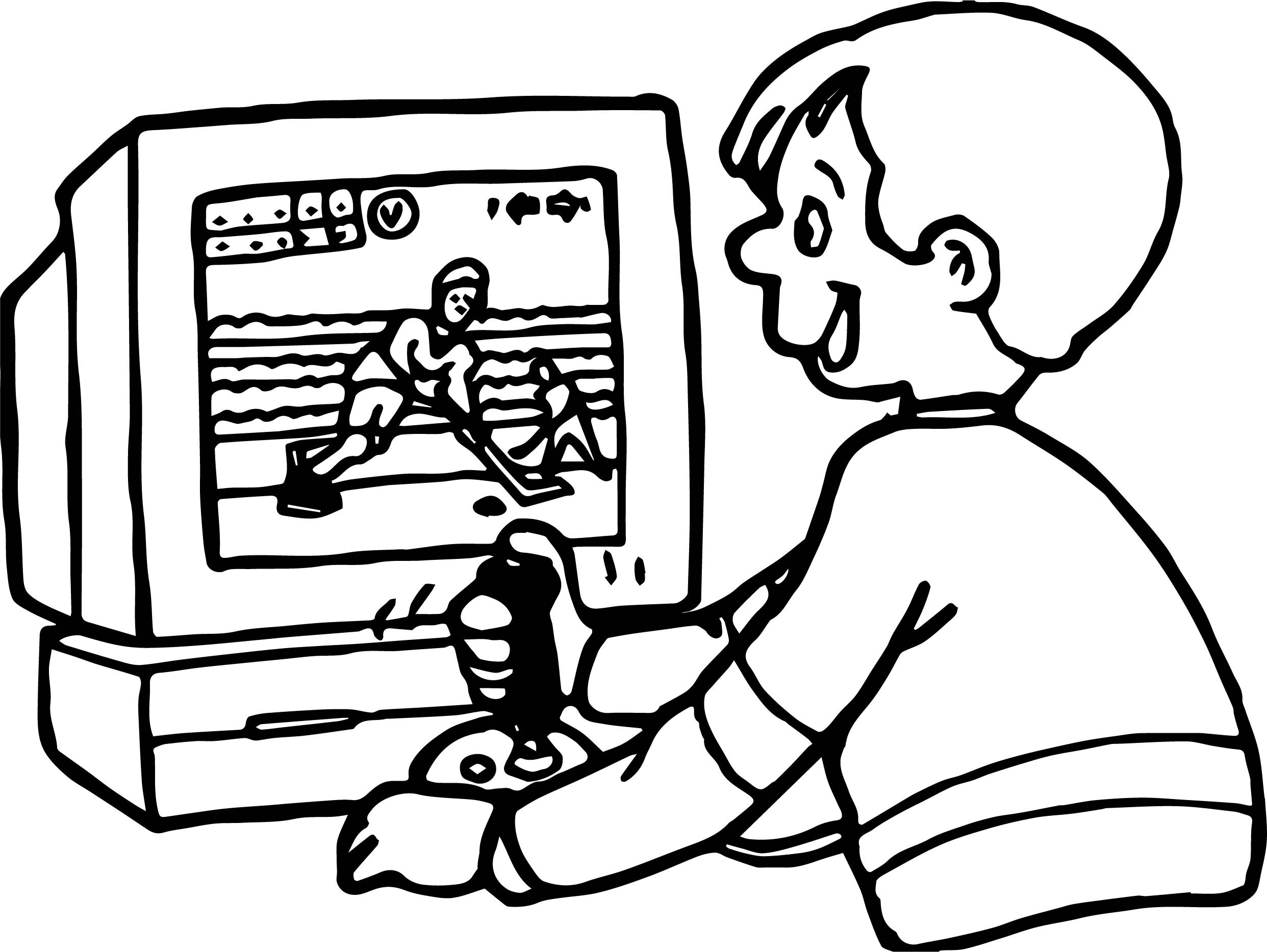 Coloring Pages For Boys Video Games
 Boy Playing puter Games Hockey Coloring Page