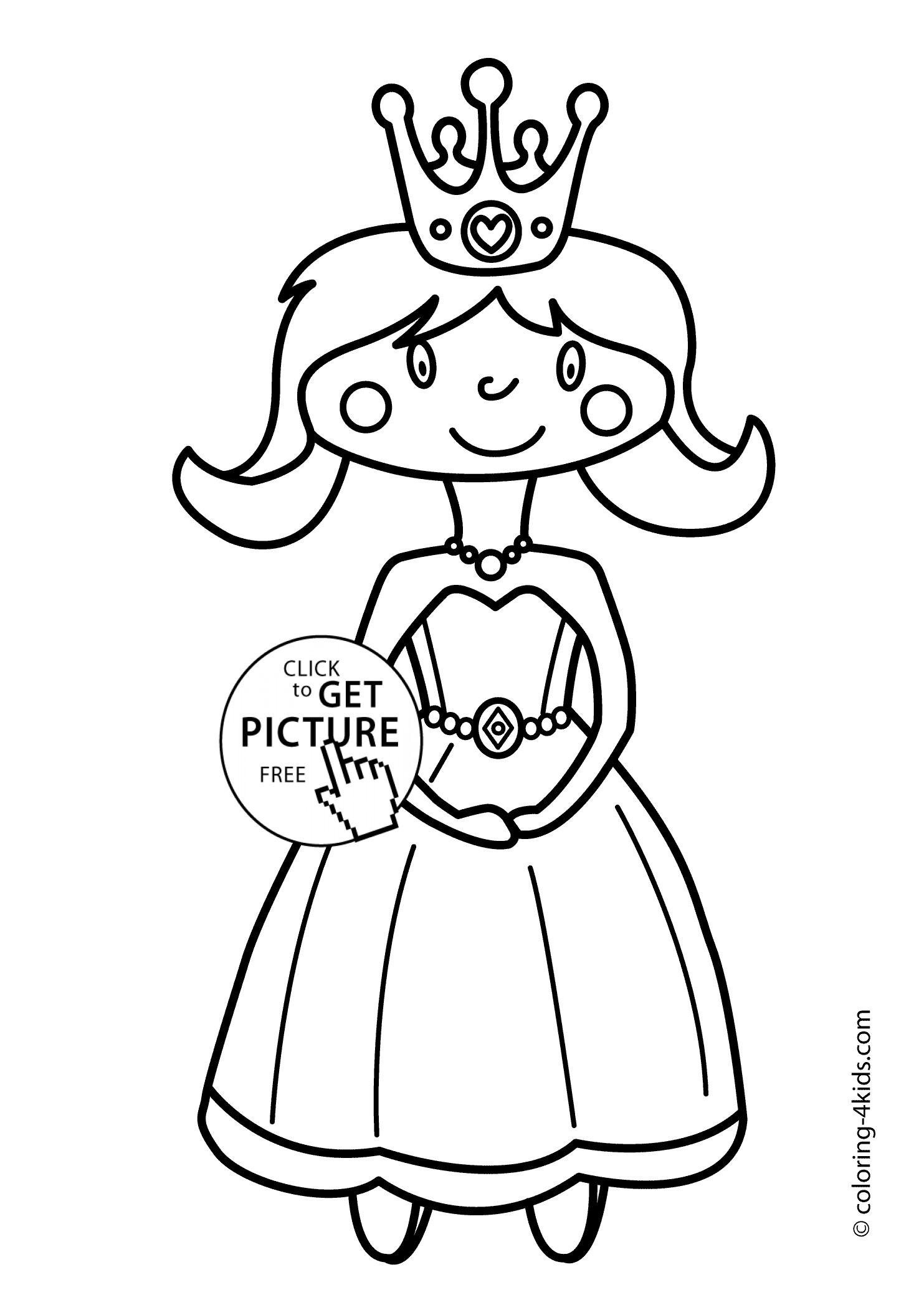 Coloring Pages For Girl Kids
 Cute Princesse Coloring pages for girls printable
