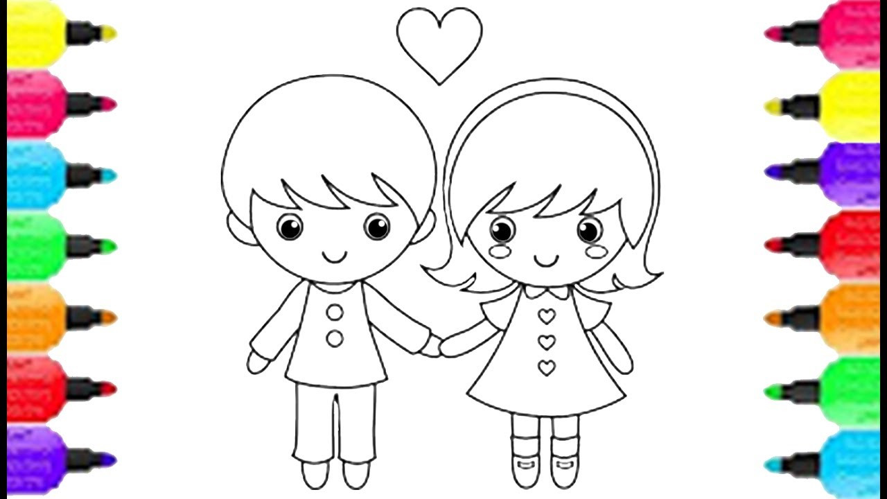 Coloring Pages For Girls And Boys
 Little Boy And Girl Coloring pages How To Draw And
