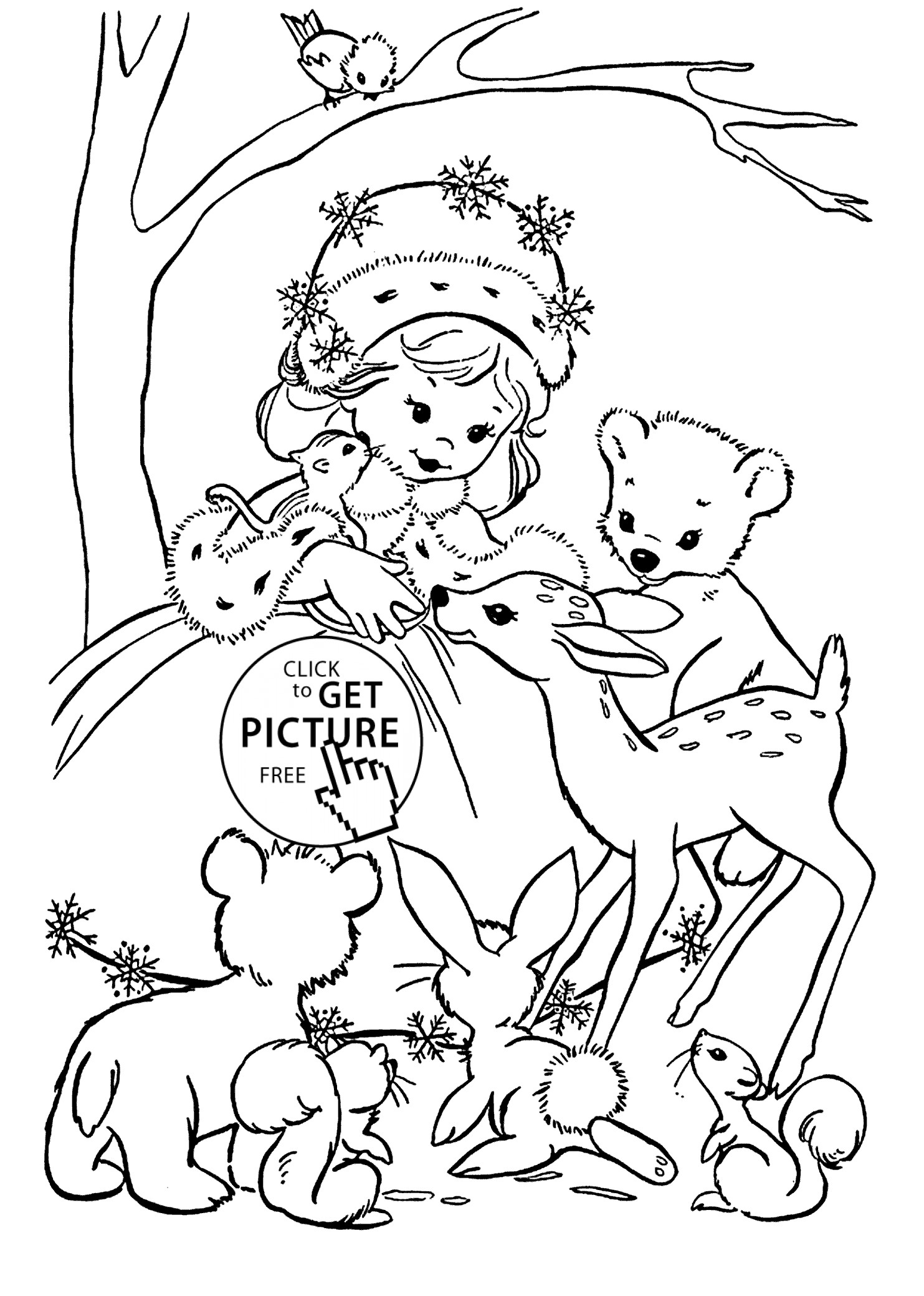 Coloring Pages For Girls Christmas
 Winter Girl coloring pages for kids printable free