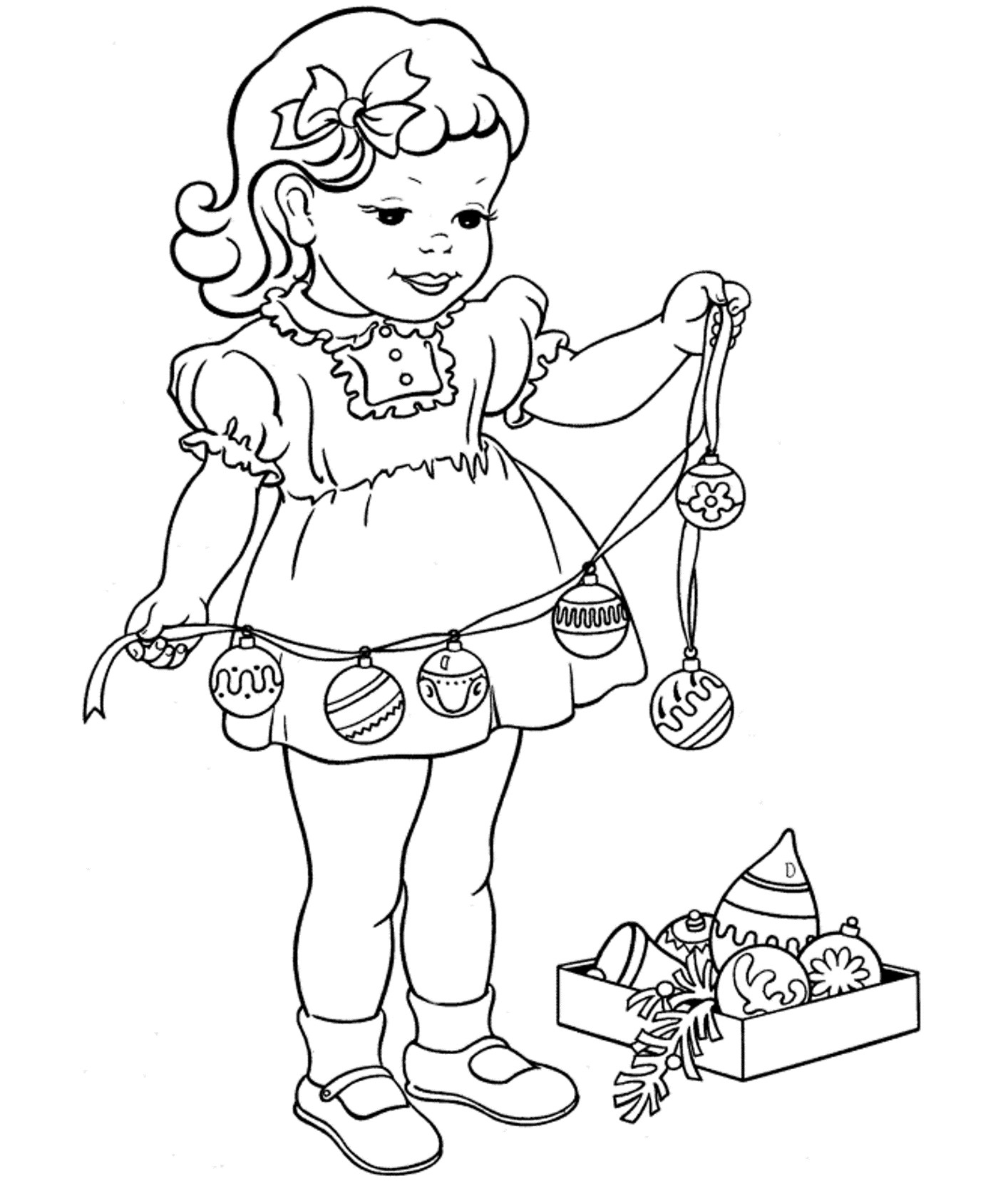 Coloring Pages For Girls Christmas
 Christmas Coloring Pages A Little Girl Coloring Home