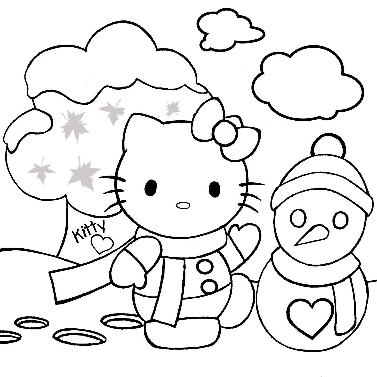 Coloring Pages For Girls Christmas
 Hello Kitty Christmas Coloring Pages 1