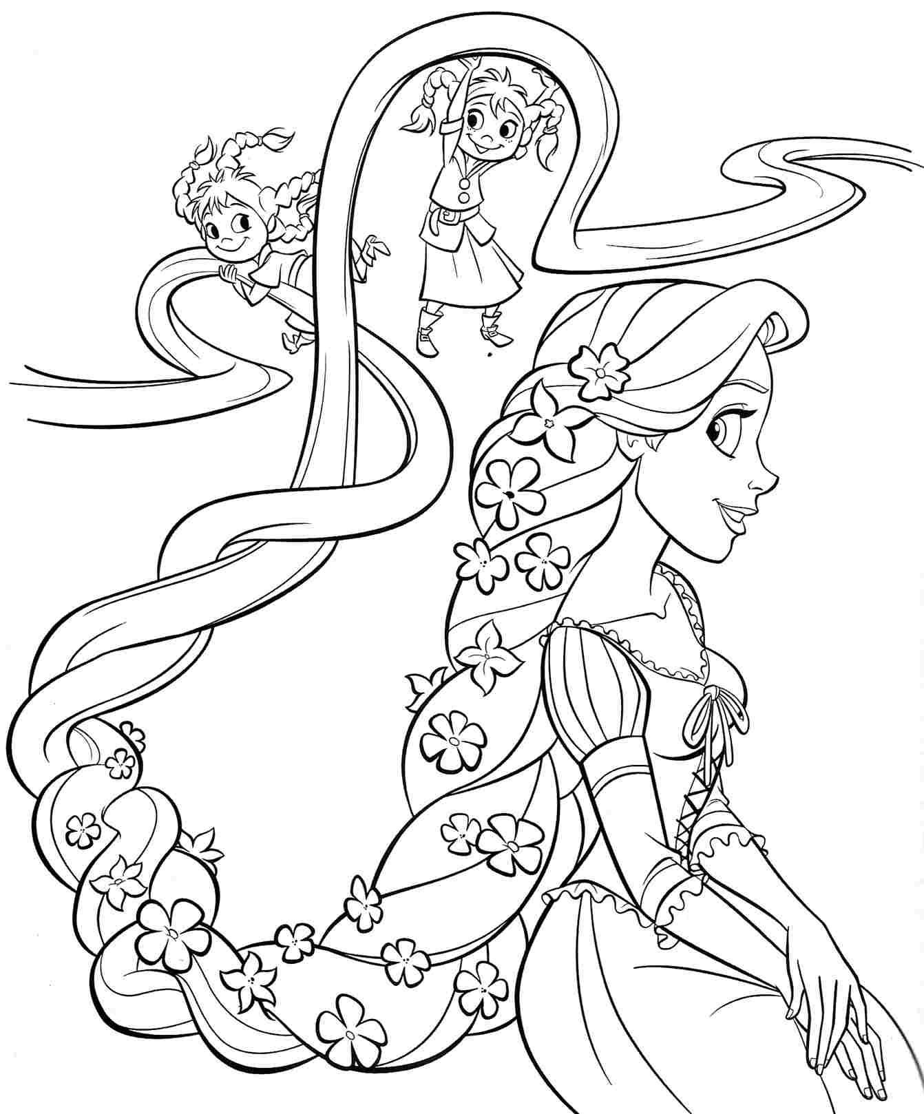 Coloring Pages For Girls Disney Princess
 printable free disney princess rapunzel coloring sheets