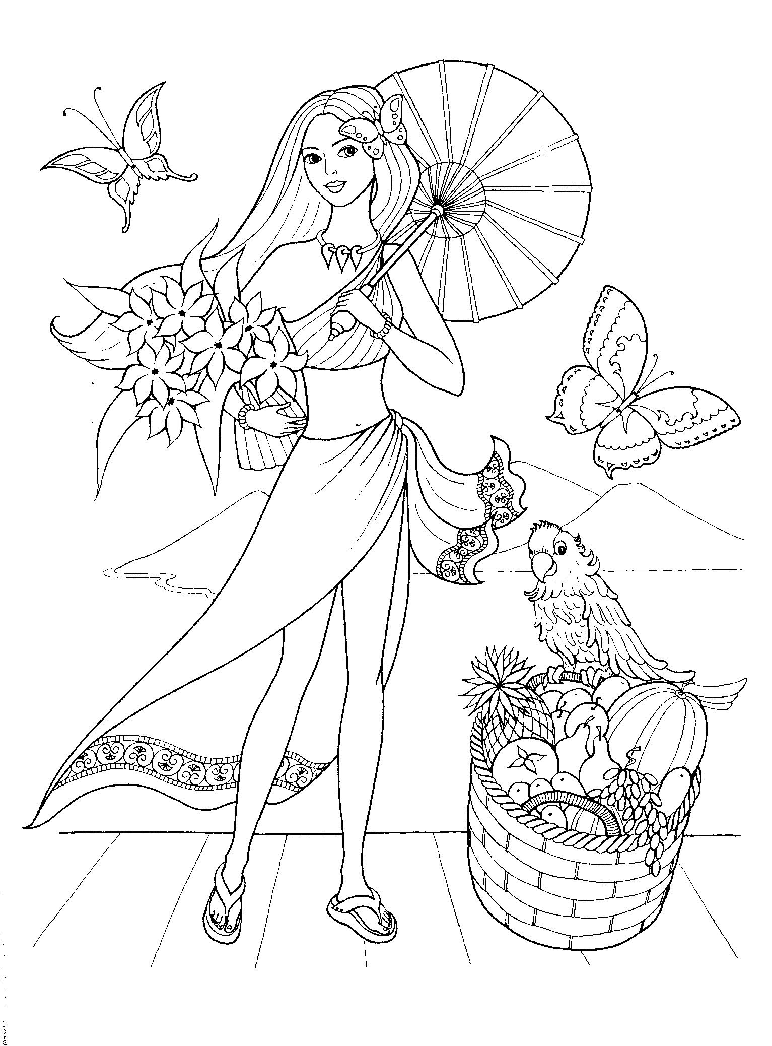 Coloring Pages For Girls Mouted Princess
 Fashionable girls coloring pages 1 1533×2076