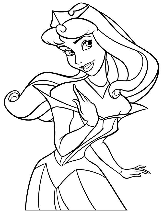 Coloring Pages For Girls Mouted Princess
 Beautiful Princess Aurora For Girls Coloring Page