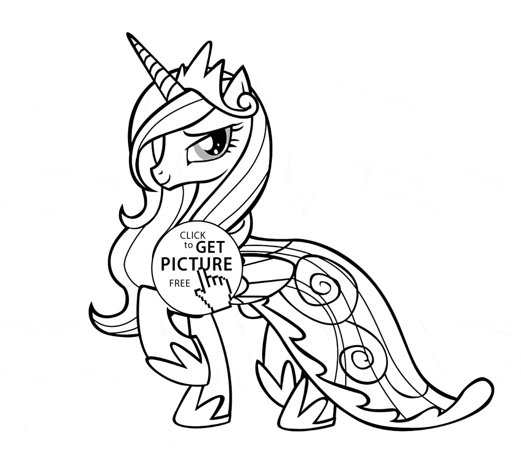Coloring Pages For Girls Mouted Princess
 Princess Luna My little pony coloring page for kids for
