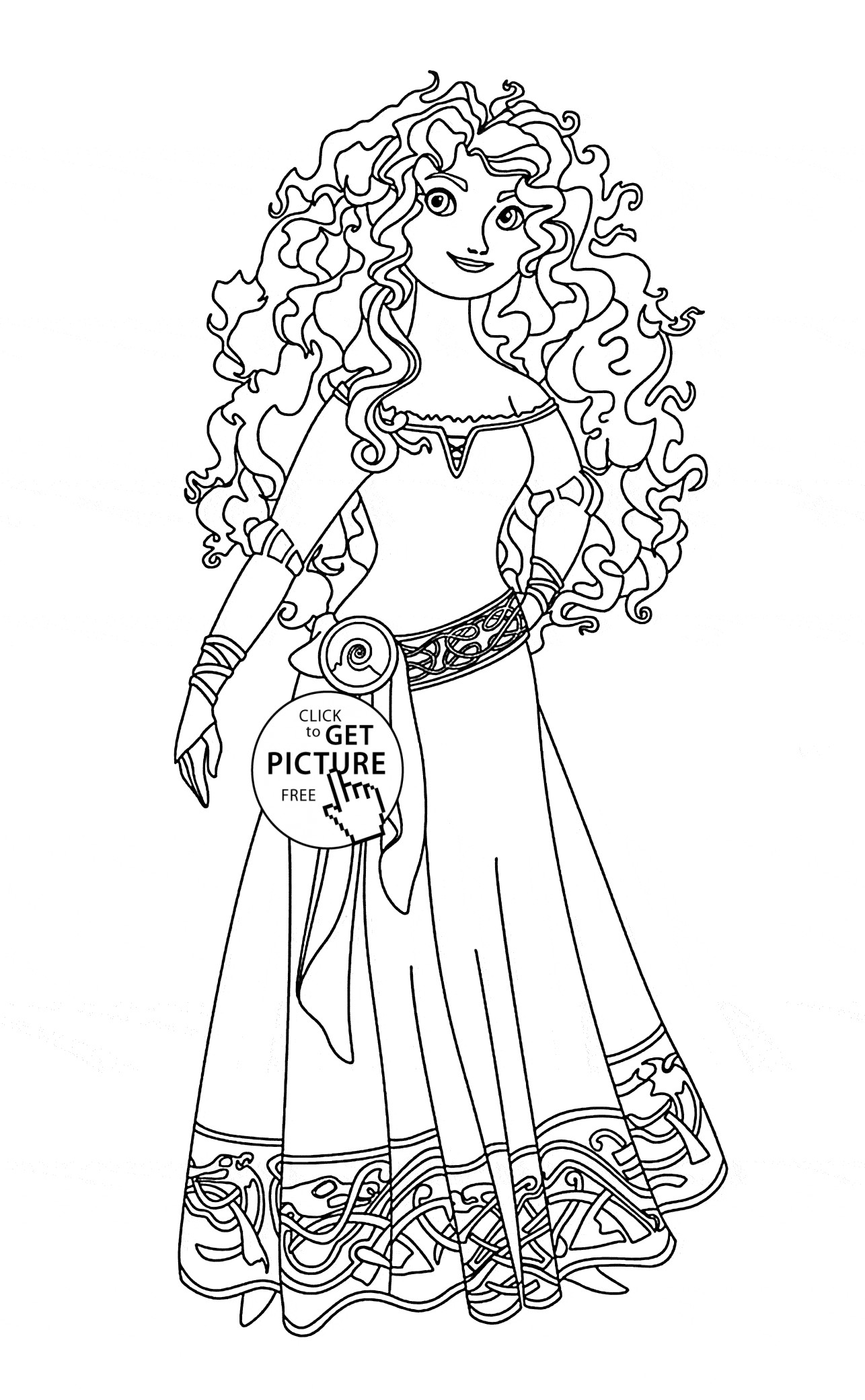 Coloring Pages For Girls Mouted Princess
 Brave Merida coloring page for kids disney princess