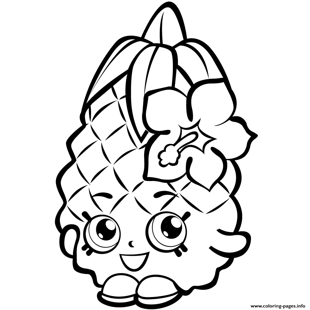 Coloring Pages For Girls Shopkins Apple
 Fruit Pineapple Shopkins Season 1 Coloring Pages Printable