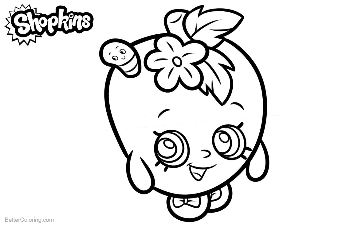 Coloring Pages For Girls Shopkins Apple
 Shopkins Coloring Pages Apple Blossom Lineart Free