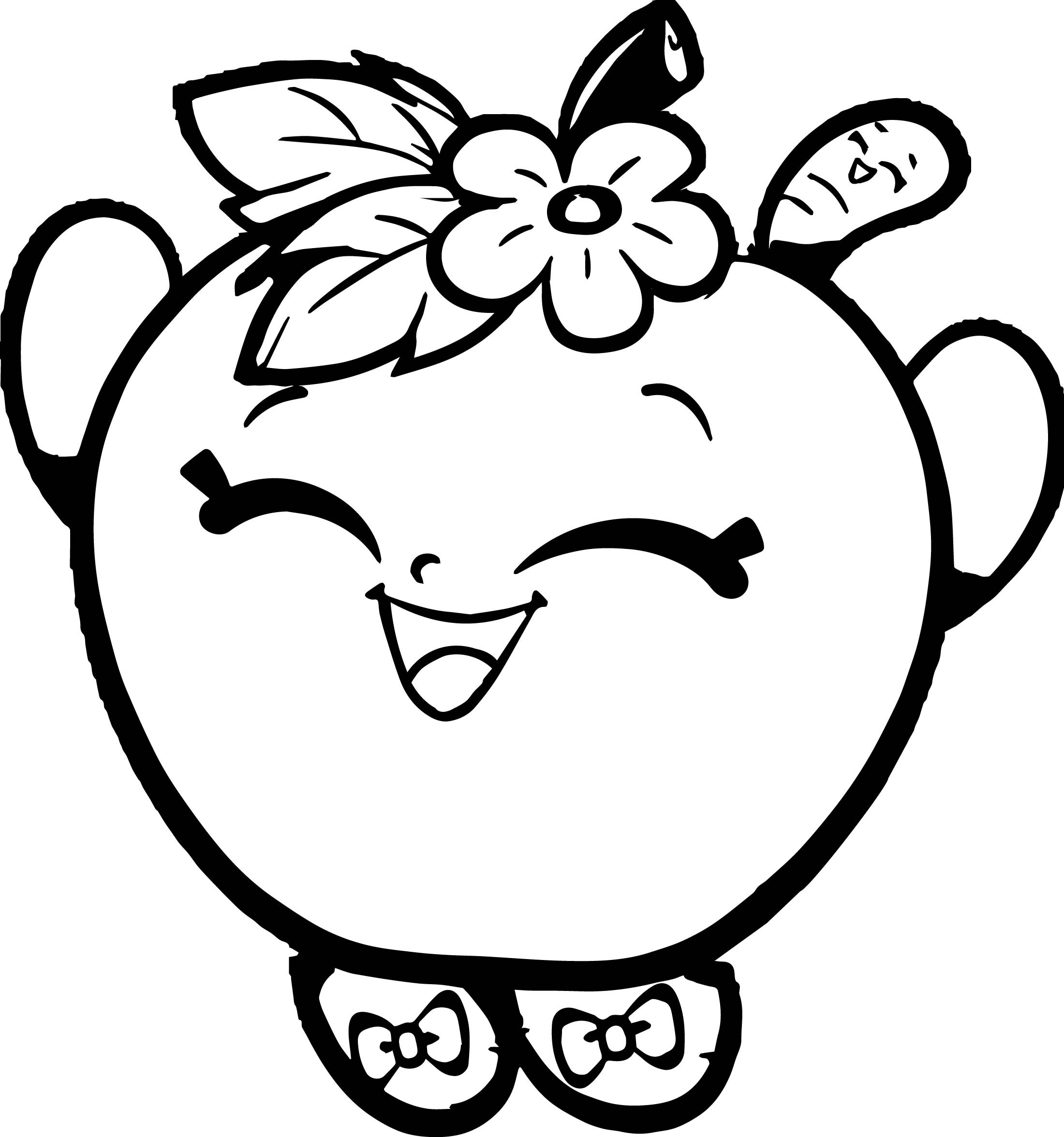 Coloring Pages For Girls Shopkins Apple
 Shopkins Apple Coloring Page