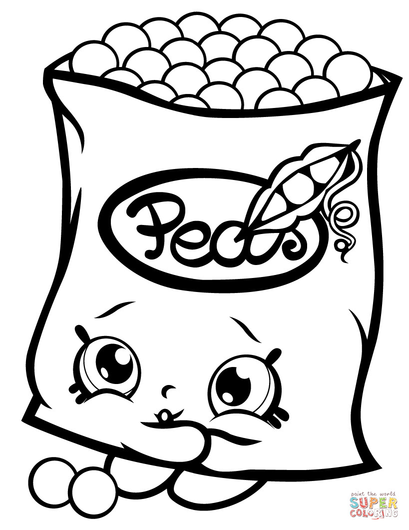 Coloring Pages For Girls Shopkins Apple
 Freezy Peazy Shopkin coloring page