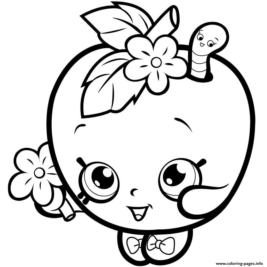 Coloring Pages For Girls Shopkins Apple
 Fruit Apple Blossom Shopkins Season 1 Coloring Pages Printable