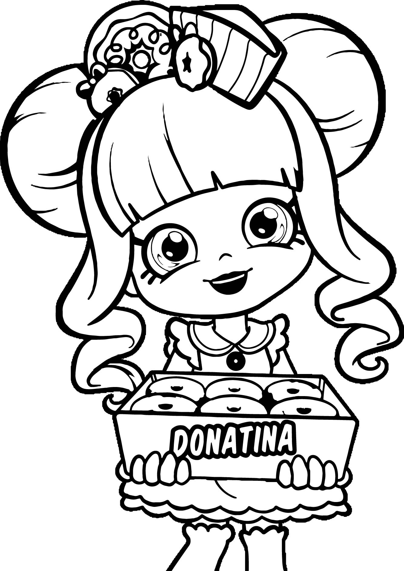 Coloring Pages For Girls Shopkins Apple
 Shopkins Donatina Girl Coloring Page