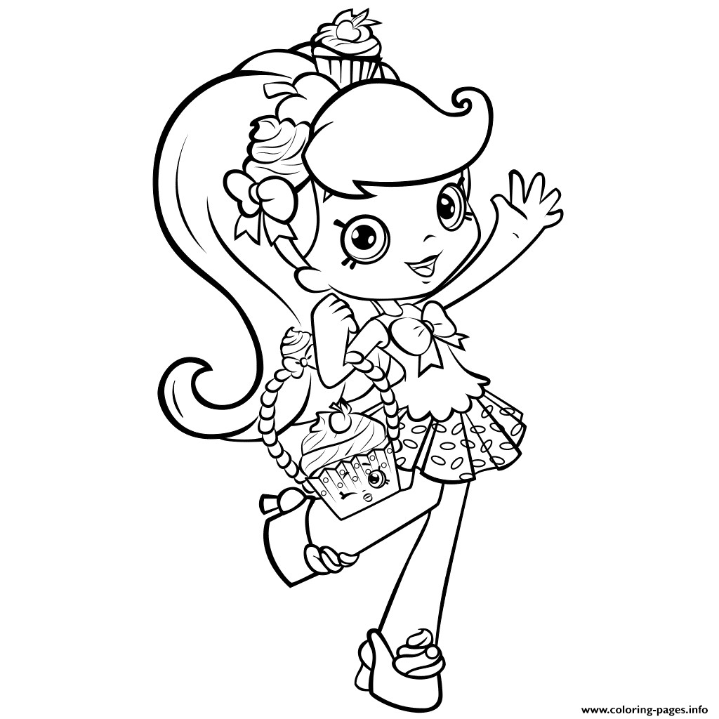 Coloring Pages For Girls Shopkins
 Print shopkins girl shoppie say hi coloring pages