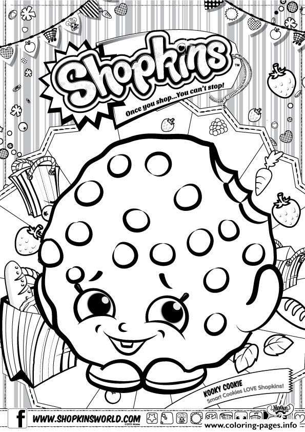 Coloring Pages For Girls Shopkins Cookie
 Shopkins Kooky Cookie Coloring Pages Printable
