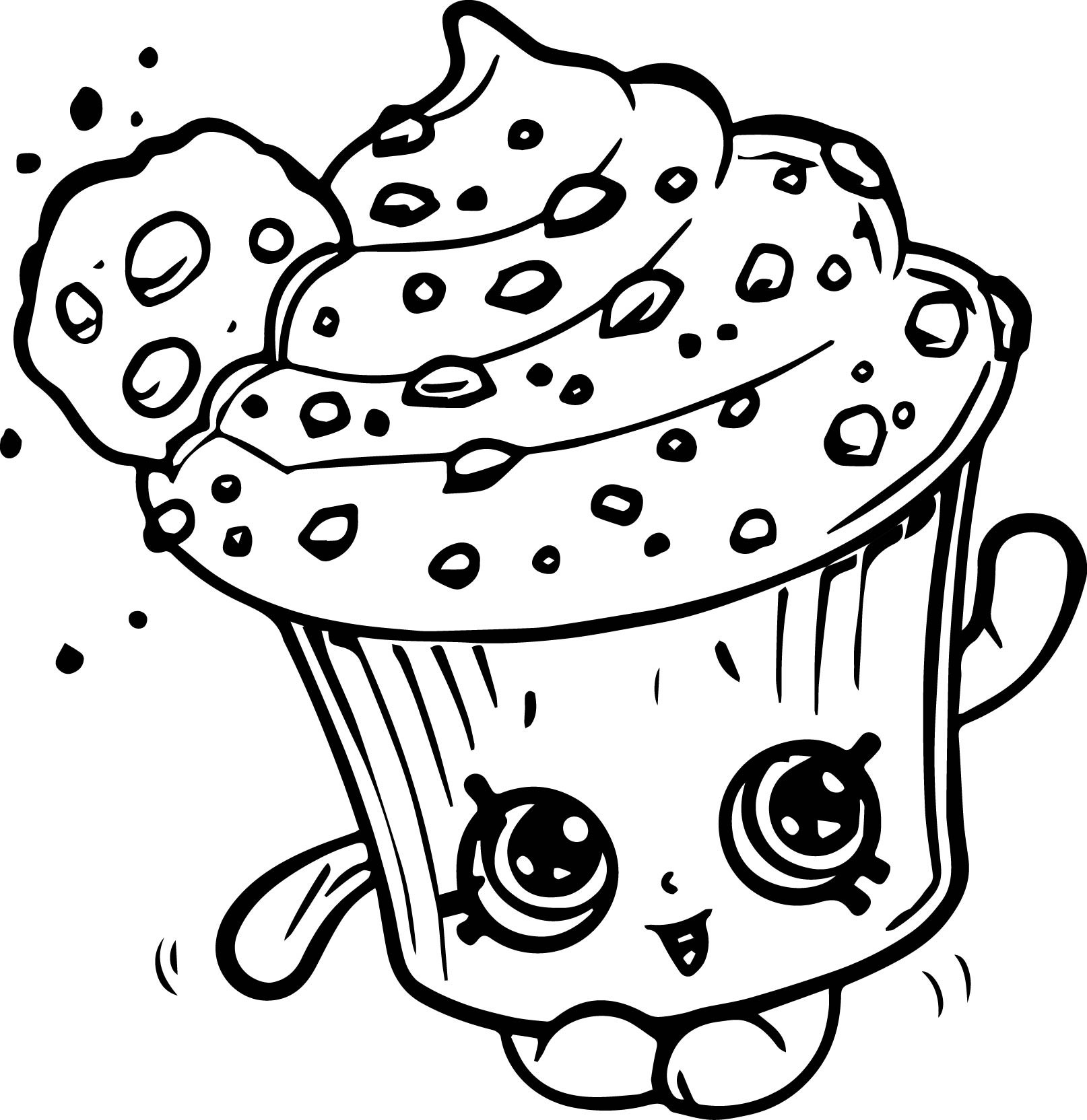 Coloring Pages For Girls Shopkins Cookie
 Creamy Cookie Cupcake Coloring Page