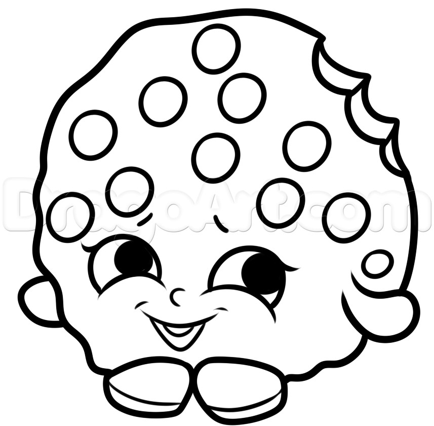Coloring Pages For Girls Shopkins Cookie
 Step 6 How to Draw Kooky Cookie Kid crafts