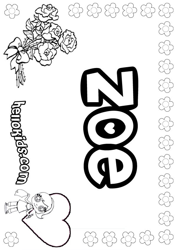 Coloring Pages For Girls Spelling Zoey
 Zoe coloring pages Hellokids