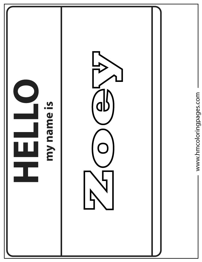 Coloring Pages For Girls Spelling Zoey
 Zoey Coloring Page