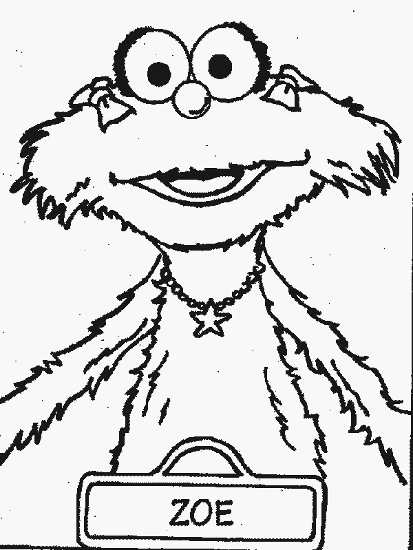Coloring Pages For Girls Spelling Zoey
 sesame street charactor zoey coloring sheets