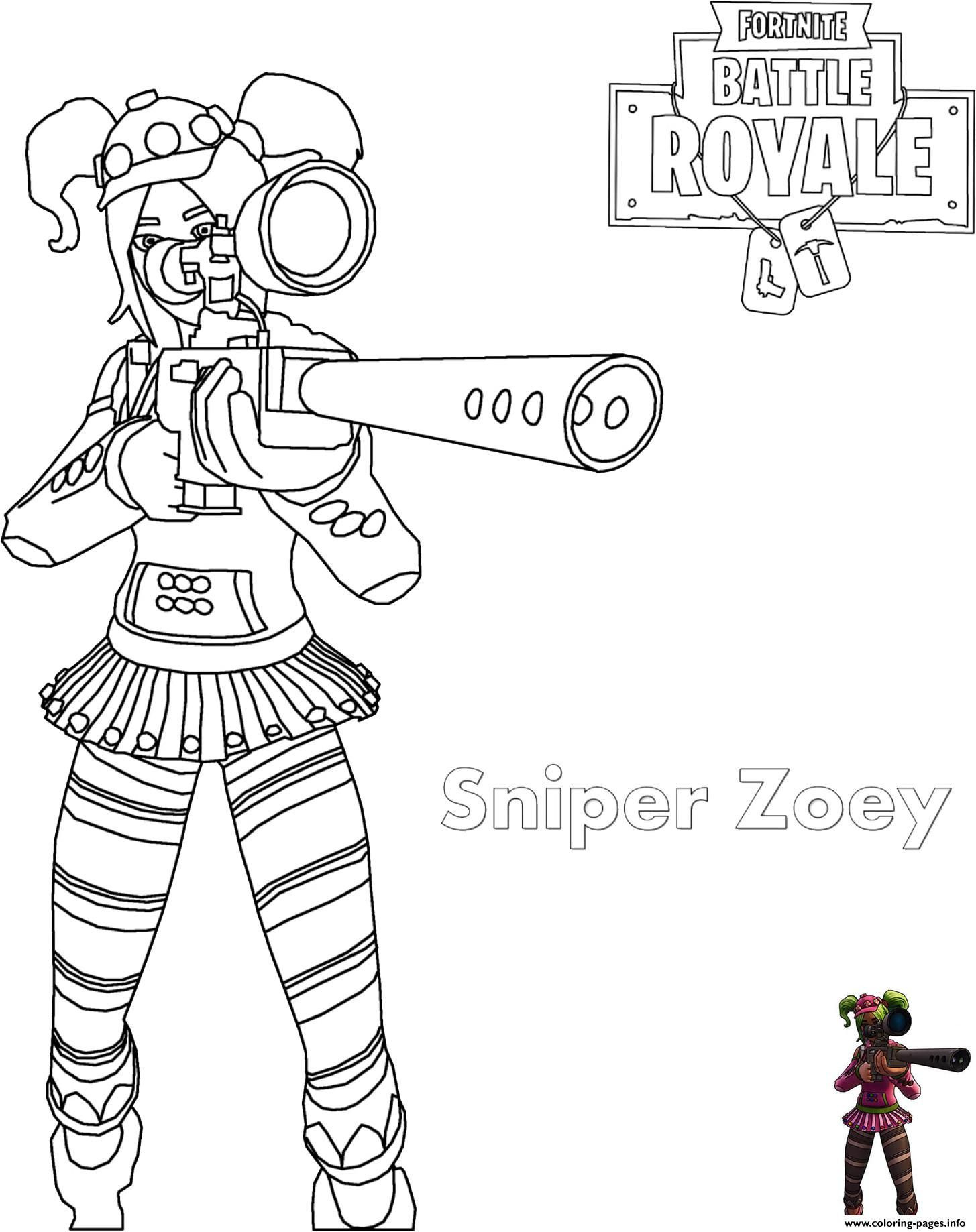 Coloring Pages For Girls Spelling Zoey
 Print zoey sniper rifle fortnite coloring pages