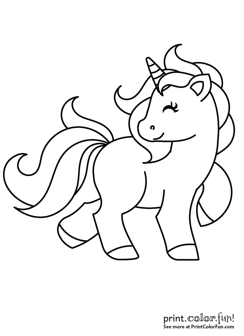 Coloring Pages For Girls Unicorns
 Cute My Little Unicorn coloring page Print Color Fun