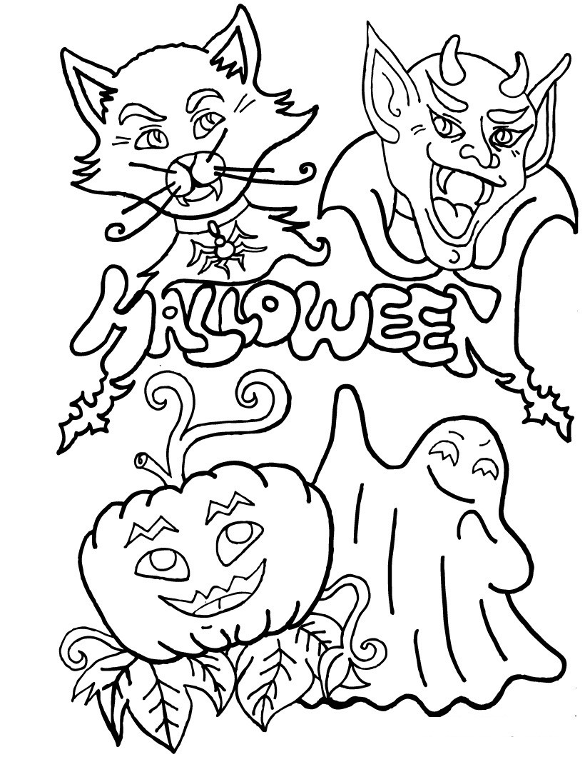 Coloring Pages For Halloween Printable
 Free Printable Halloween Coloring Pages For Kids