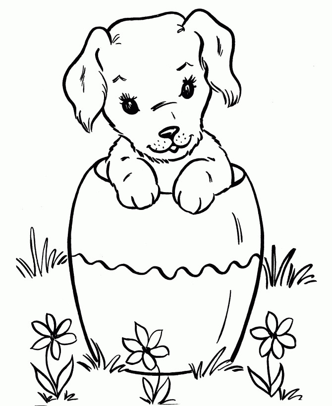 Coloring Pages For Kids Dog
 Free Printable Dog Coloring Pages For Kids
