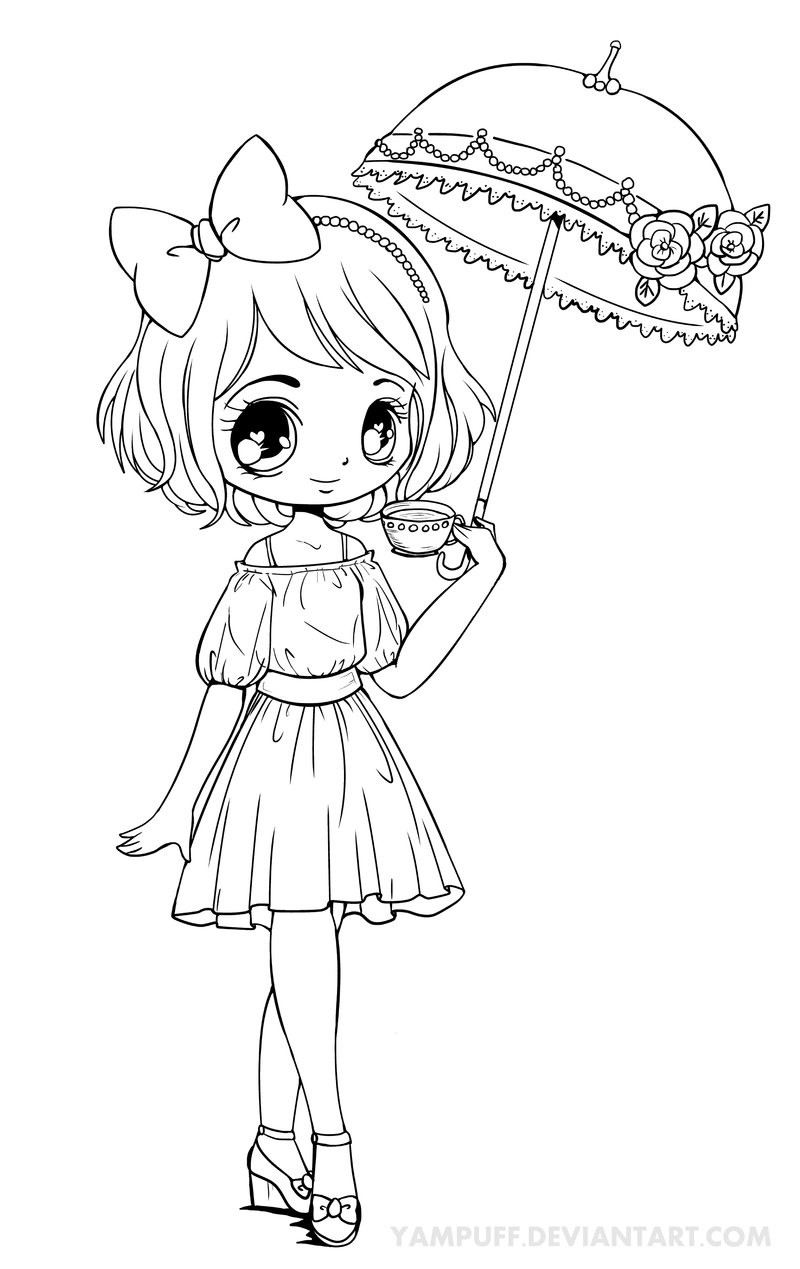 Coloring Pages For Kids Girl
 Anime Girl Coloring Pages coloringsuite